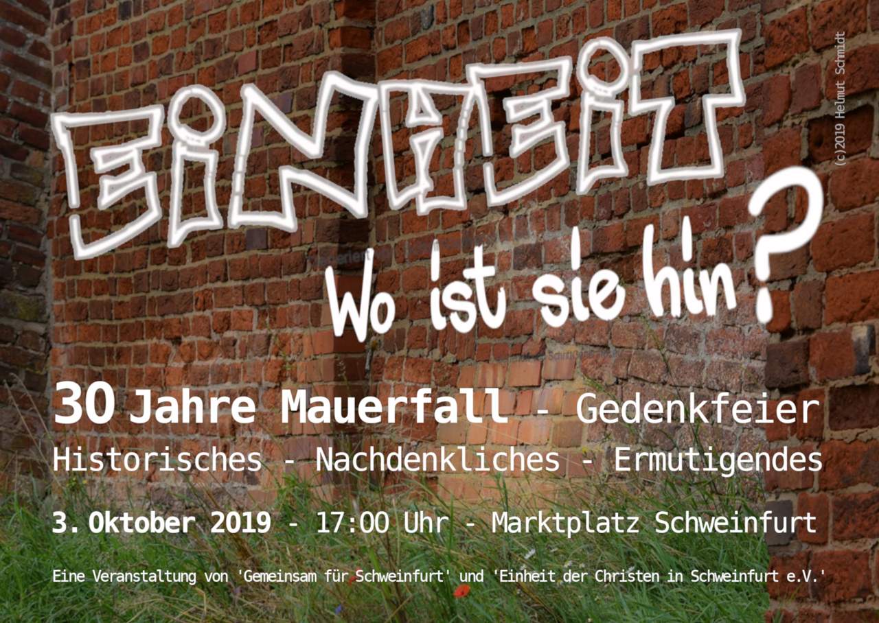 Einladungsflyer zum 3. Oktober 2019 - 17 Uhr auf den Marktplatz Schweinfurt